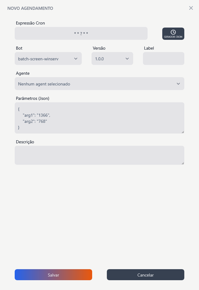 Scheduler Triggers Form